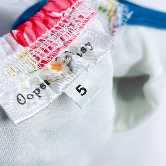 Oopsie Daisy Girls Low Back Ruffle Bum Floral Halter Tie One Piece Swimsuit 5 - Picture 8 of 14